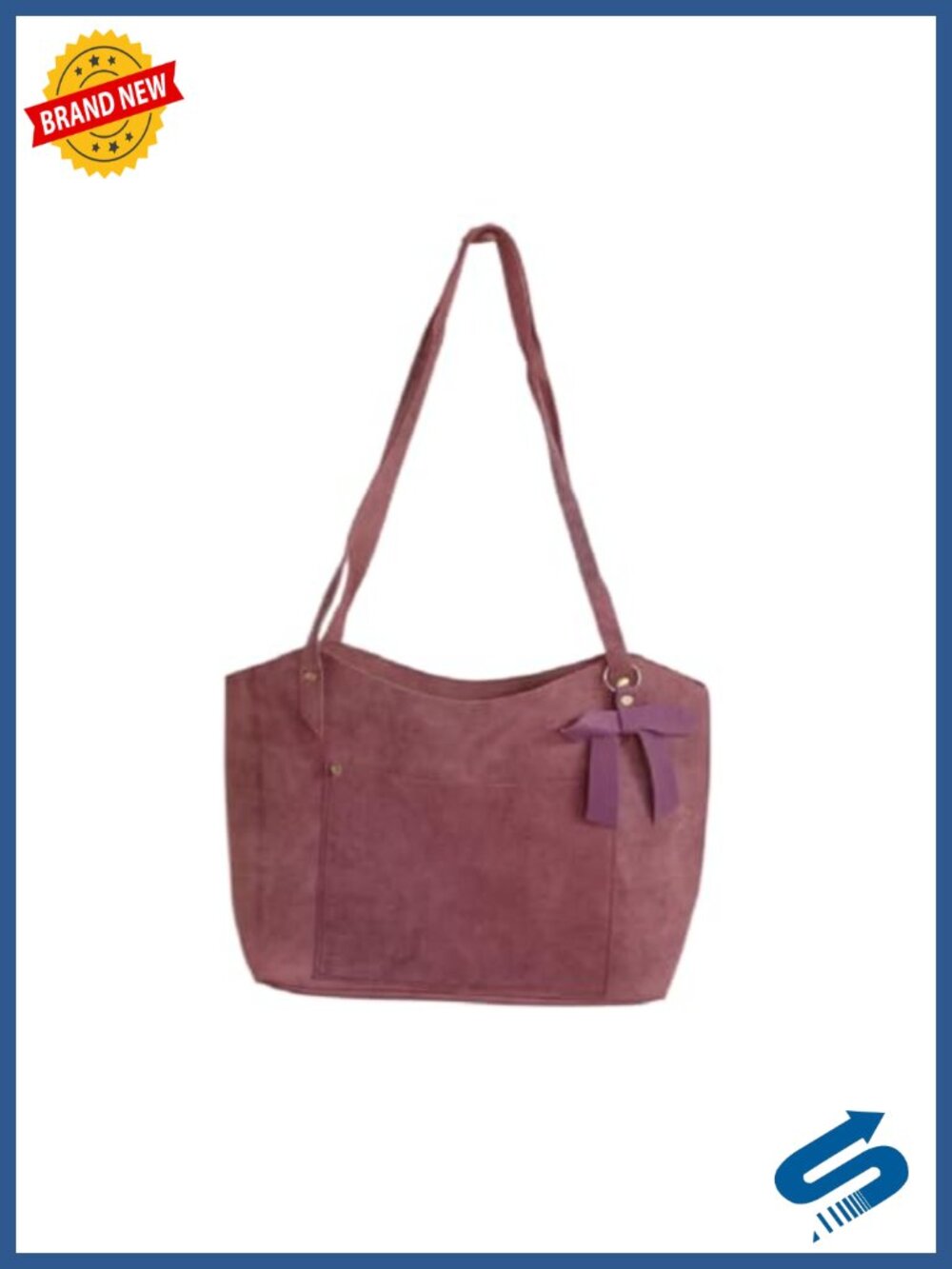 Genuine Leather Tote Bag with 2 Compartments for Women